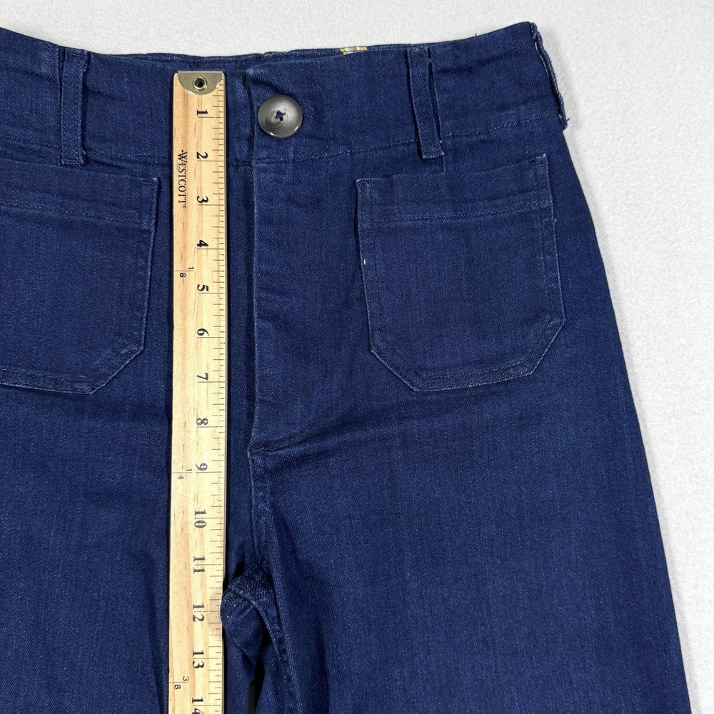 Maeve Anthropologie Jeans Womens 27 The Colette Wide Leg Crop Denim Patch Pocket - Picture 10 of 13